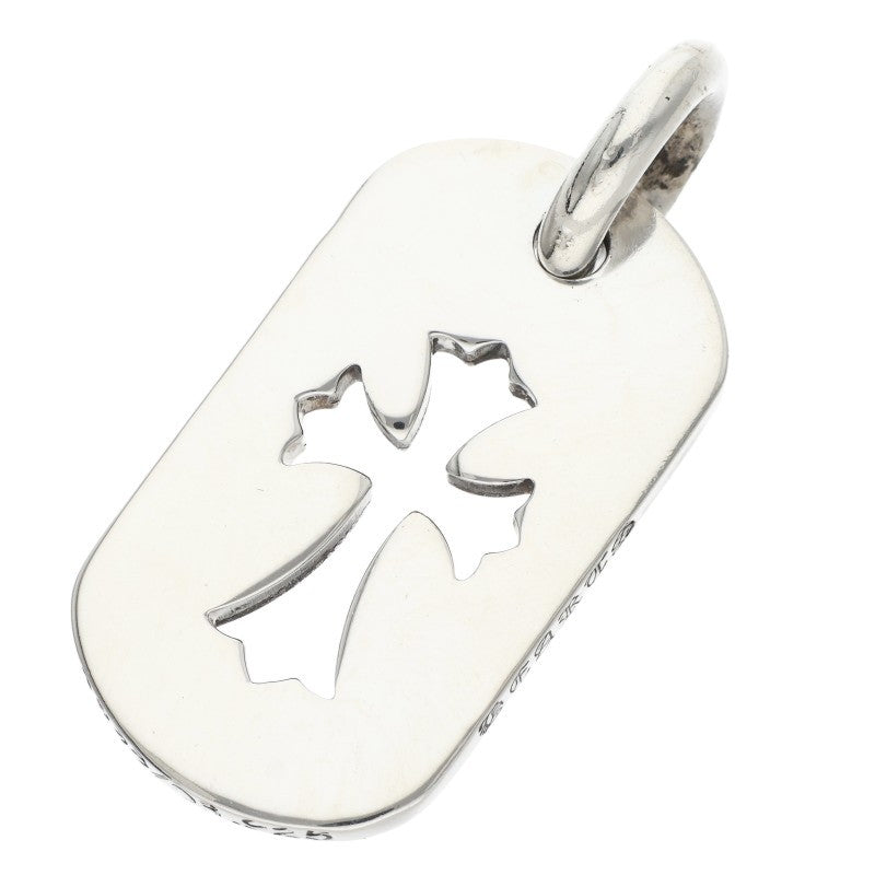 Chrome Hearts Cutout Cross Dog Tag Silver