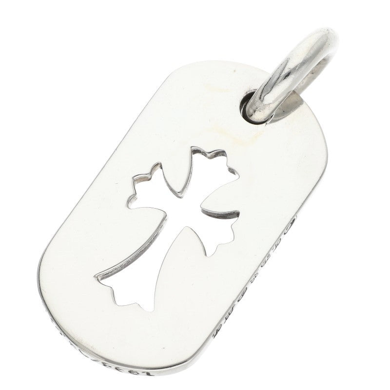 Chrome Hearts Cutout Cross Dog Tag Silver