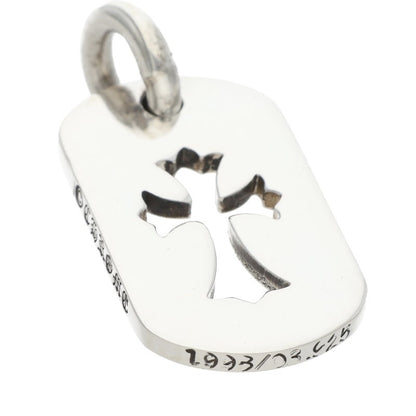 Chrome Hearts Cutout Cross Dog Tag Silver
