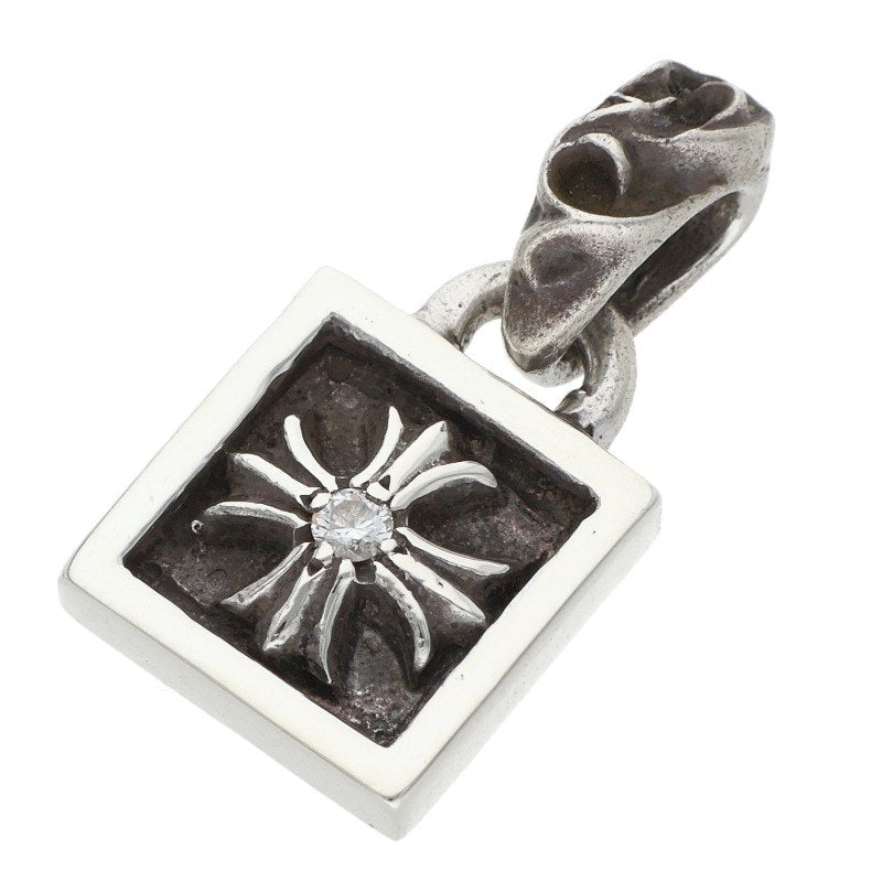 Chrome Hearts Framed CH Plus 1-Diamond Charm Silver