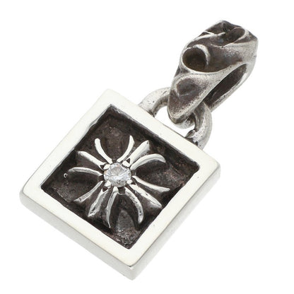 Chrome Hearts Framed CH Plus 1-Diamond Charm Silver