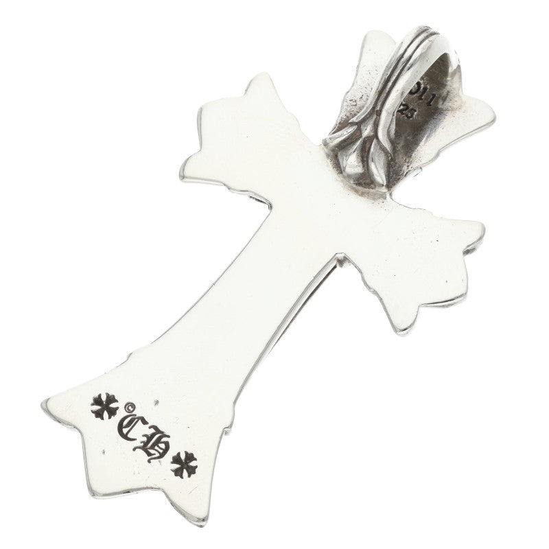 Chrome Hearts Small Double CH Cross Silver Pendant