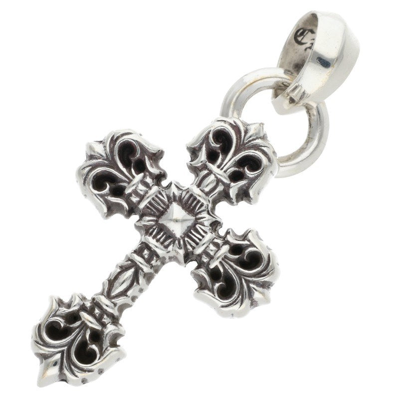 Chrome Hearts FILIG CROSS-XSM W BALE Silver Necklace
