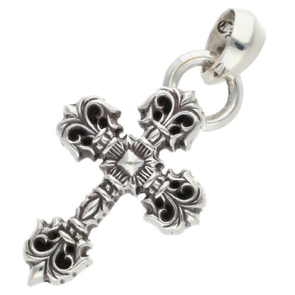 Chrome Hearts FILIG CROSS-XSM W BALE Silver Necklace