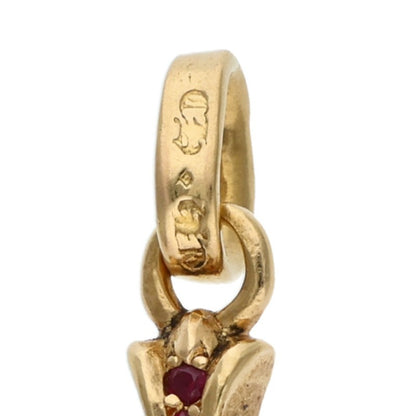 Chrome Hearts 22K Babyfat Pave Ruby Gold Charm