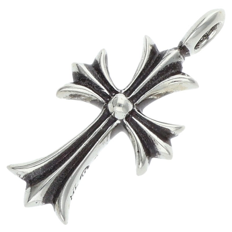 Chrome Hearts 925 Silver Tiny Fat Cross Pave Diamond Pendant