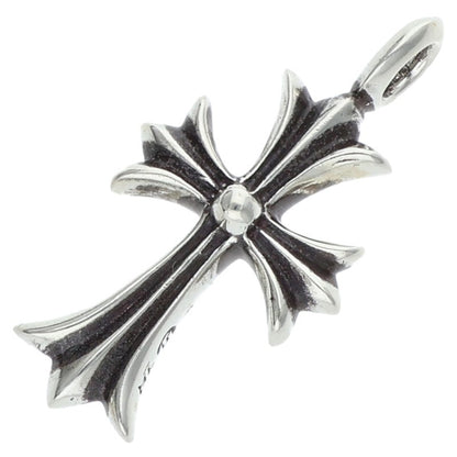 Chrome Hearts 925 Silver Tiny Fat Cross Pave Diamond Pendant