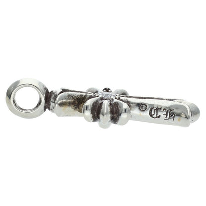 Chrome Hearts 925 Silver Tiny Fat Cross Pave Diamond Pendant