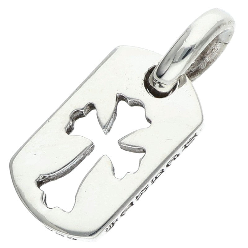 Chrome Hearts Tiny Cutout Cross Dog Tag 925 Silver Charm