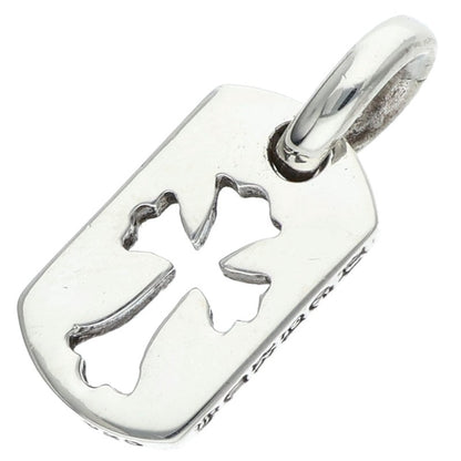 Chrome Hearts Tiny Cutout Cross Dog Tag 925 Silver Charm