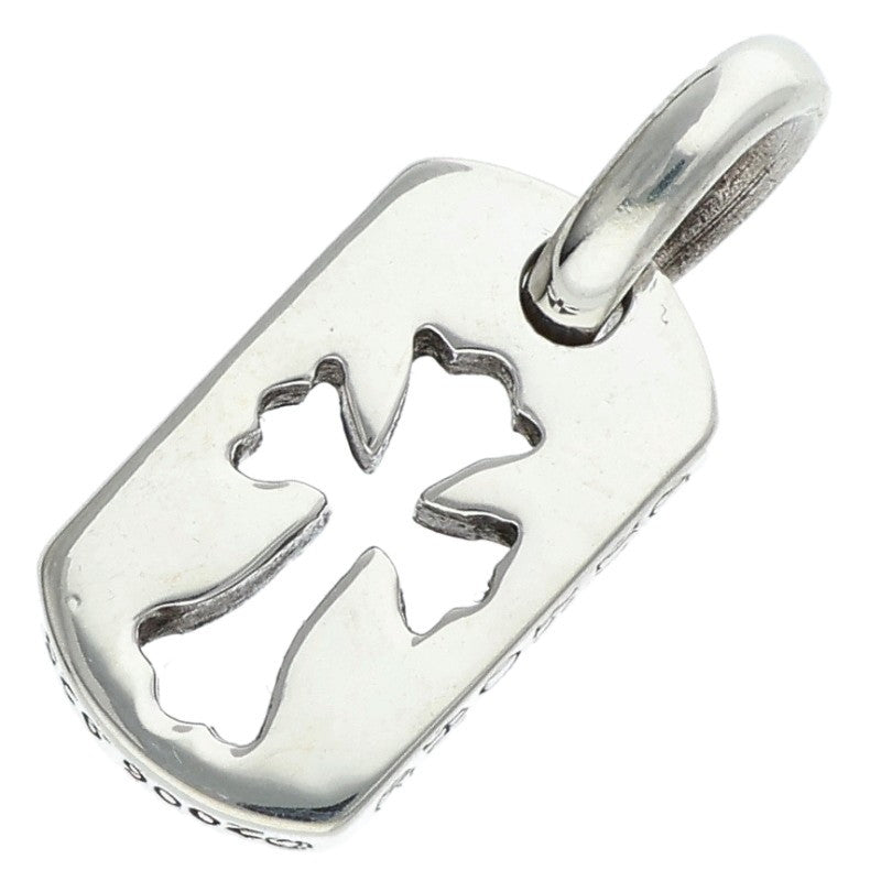 Chrome Hearts Tiny Cutout Cross Dog Tag 925 Silver Charm