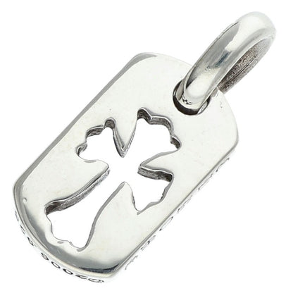 Chrome Hearts Tiny Cutout Cross Dog Tag 925 Silver Charm
