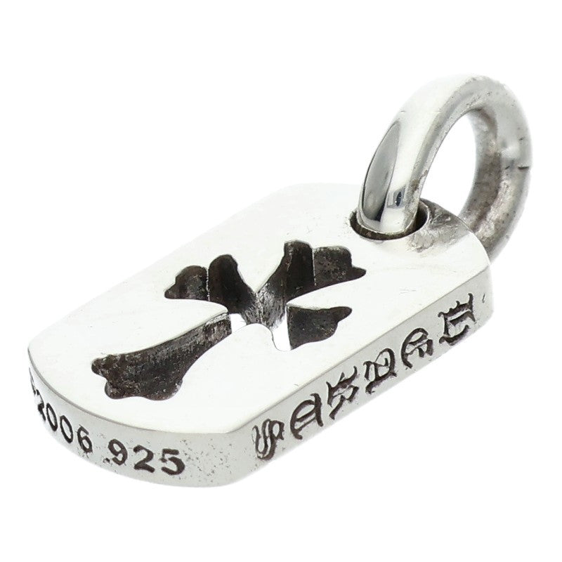 Chrome Hearts Tiny Cutout Cross Dog Tag 925 Silver Charm