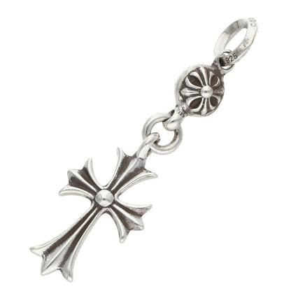 Chrome Hearts 1 Ball Tiny CH Cross Charm Necklace Silver