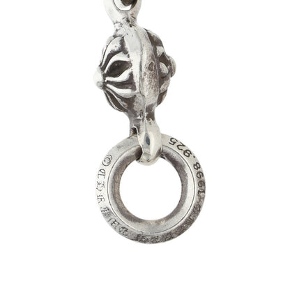 Chrome Hearts 1 Ball Tiny CH Cross Charm Necklace Silver