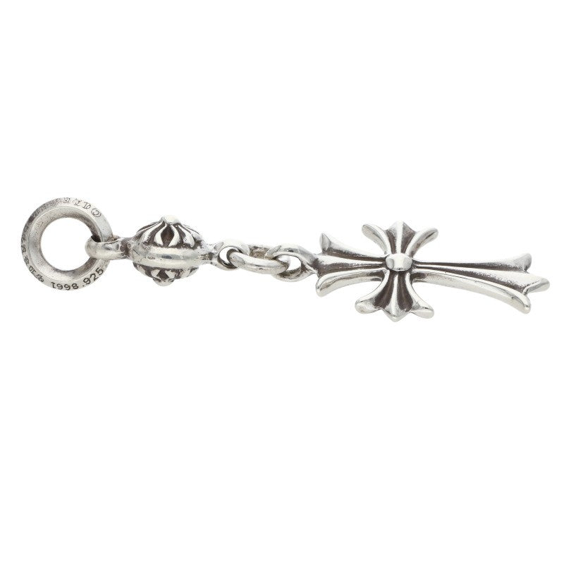 Chrome Hearts 1 Ball Tiny CH Cross Charm Necklace Silver