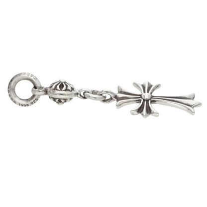 Chrome Hearts 1 Ball Tiny CH Cross Charm Necklace Silver