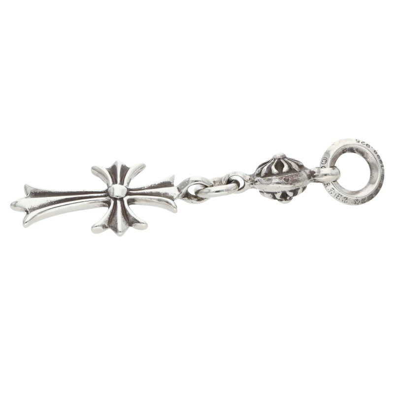 Chrome Hearts 1 Ball Tiny CH Cross Charm Necklace Silver