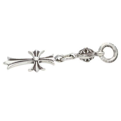 Chrome Hearts 1 Ball Tiny CH Cross Charm Necklace Silver