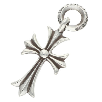 Chrome Hearts Tiny CH Cross Charm Silver Necklace