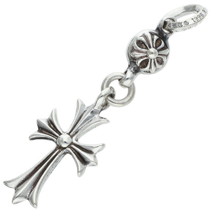 Chrome Hearts 1 Ball Tiny CH Cross Charm Silver Necklace