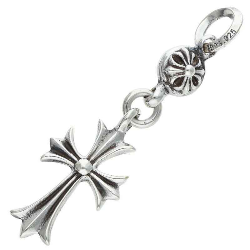 Chrome Hearts 1 Ball Tiny CH Cross Charm Silver Necklace