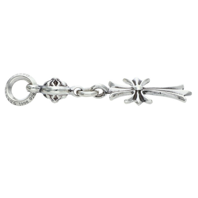 Chrome Hearts 1 Ball Tiny CH Cross Charm Silver Necklace