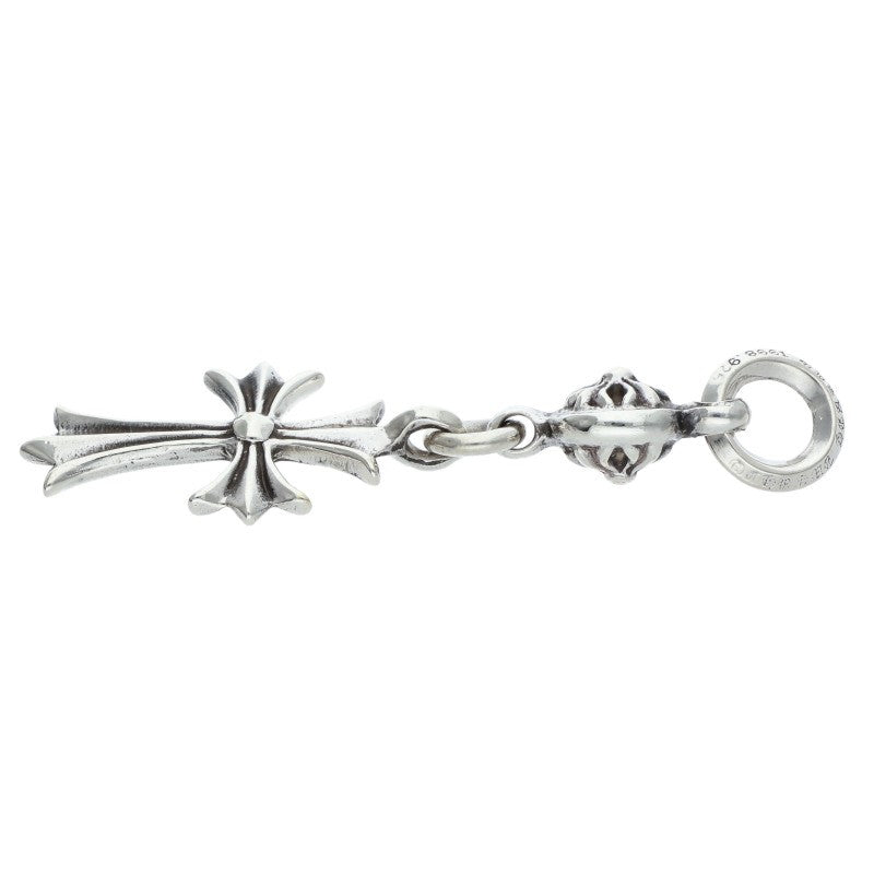 Chrome Hearts 1 Ball Tiny CH Cross Charm Silver Necklace