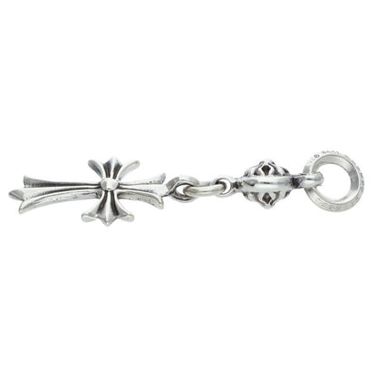 Chrome Hearts 1 Ball Tiny CH Cross Charm Silver Necklace