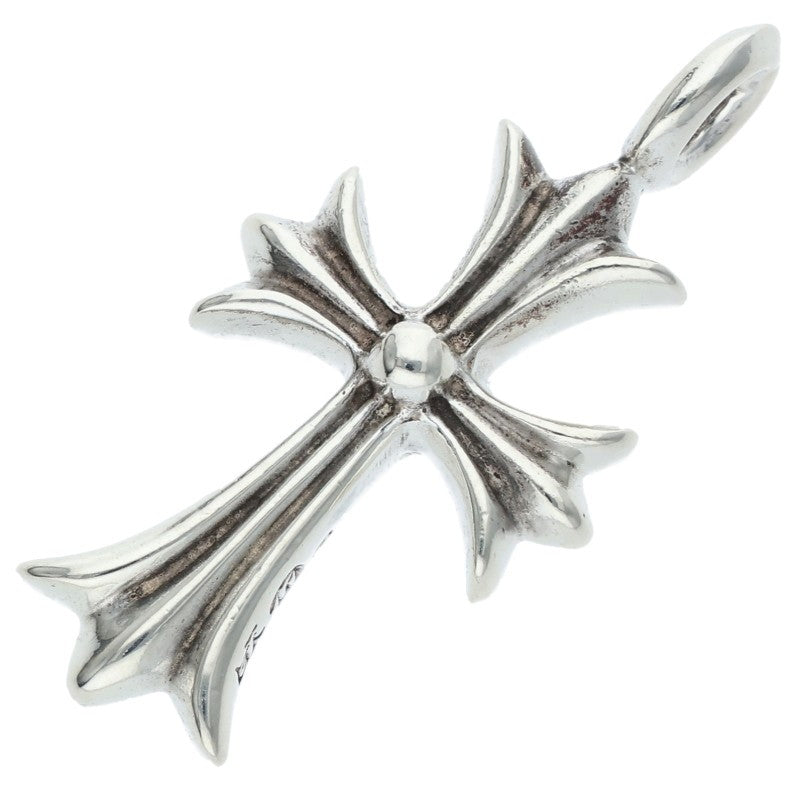 Chrome Hearts Tiny Fat Cross Pave Diamond Silver Pendant