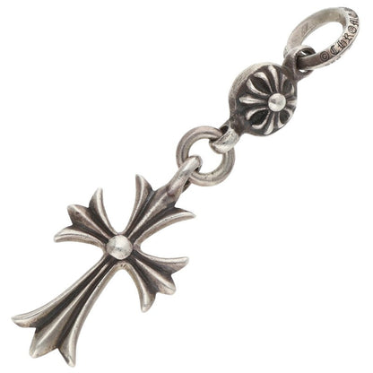 Chrome Hearts 1 Ball Tiny CH Cross Silver Charm Necklace