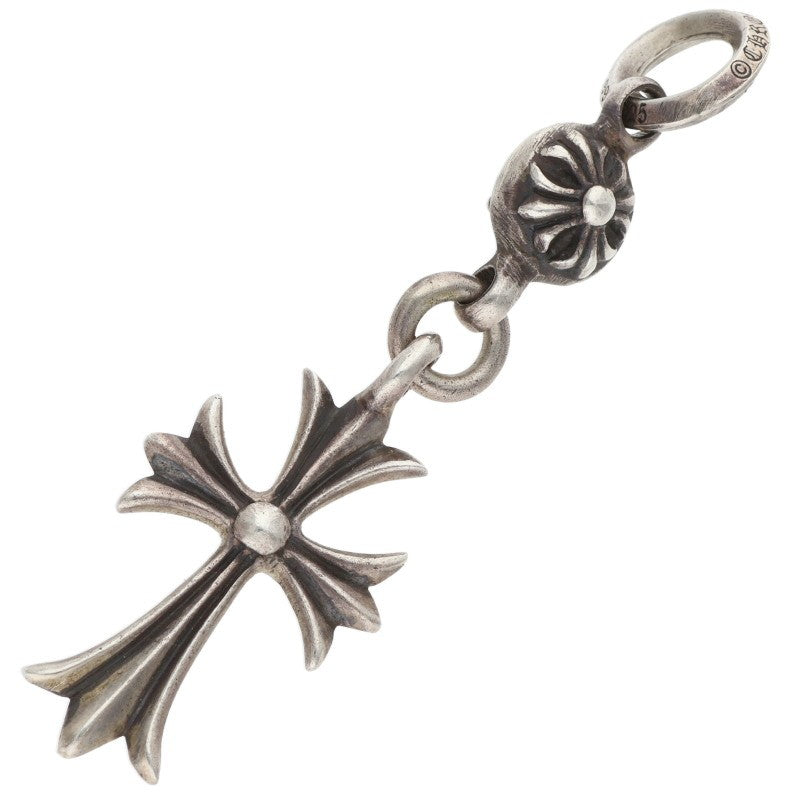 Chrome Hearts 1 Ball Tiny CH Cross Silver Charm Necklace