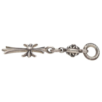 Chrome Hearts 1 Ball Tiny CH Cross Silver Charm Necklace