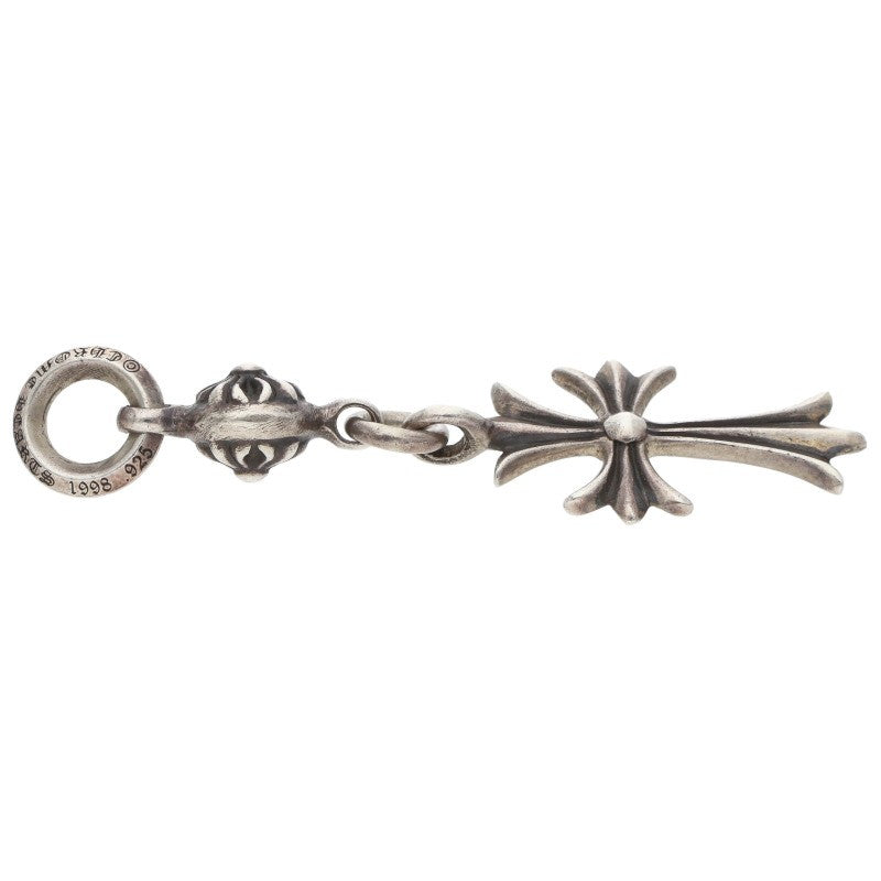 Chrome Hearts 1 Ball Tiny CH Cross Silver Charm Necklace