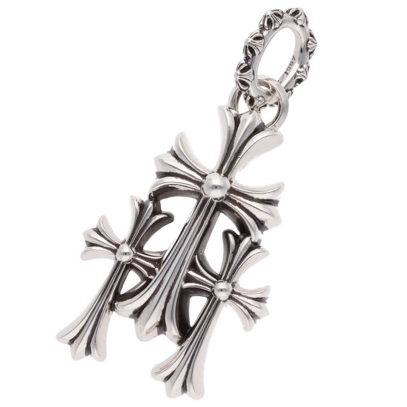 Chrome Hearts 925 Silver Triple CH Cross Large Pendant