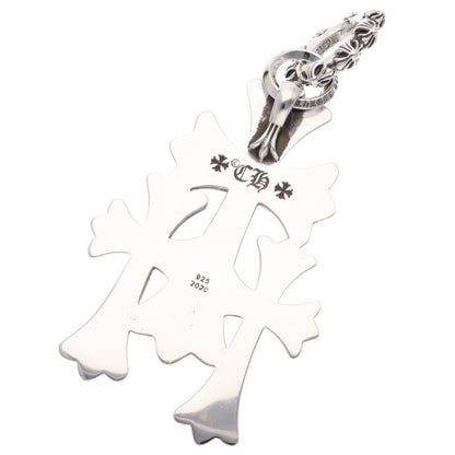 Chrome Hearts 925 Silver Triple CH Cross Large Pendant