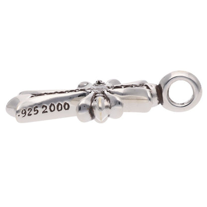 Chrome Hearts Tiny Fat Cross Pave Diamond Silver Necklace