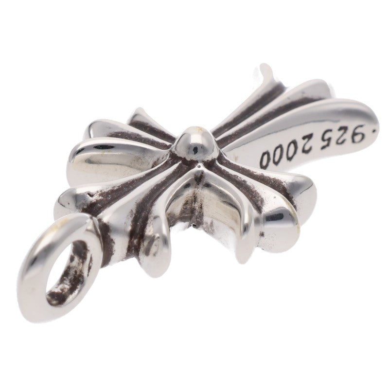 Chrome Hearts Tiny Fat Cross Pave Diamond Silver Necklace