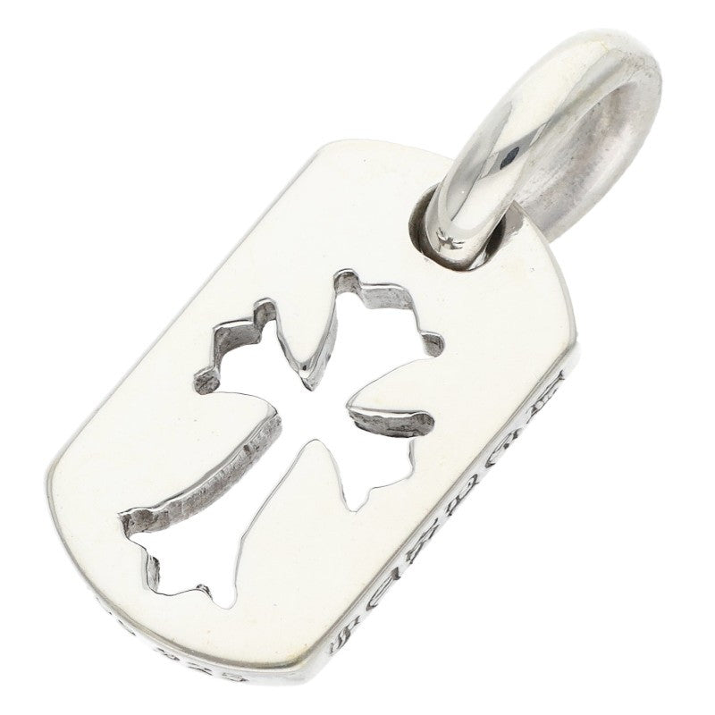 Chrome Hearts Tiny Cutout Cross Dog Tag Silver Charm