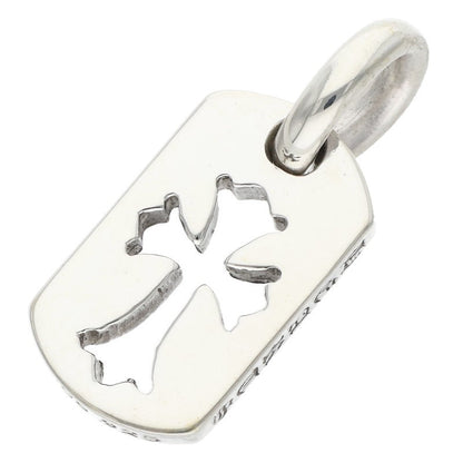 Chrome Hearts Tiny Cutout Cross Dog Tag Silver Charm