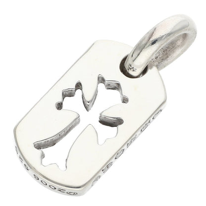 Chrome Hearts Tiny Cutout Cross Dog Tag Silver Charm
