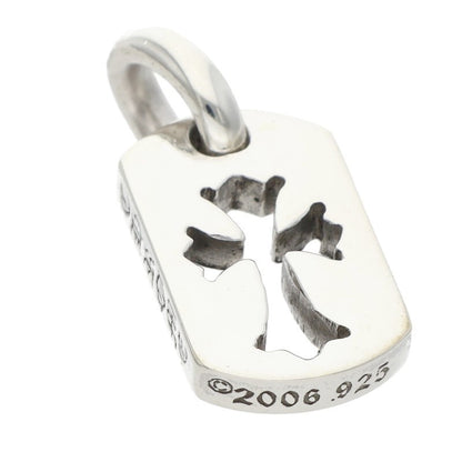 Chrome Hearts Tiny Cutout Cross Dog Tag Silver Charm