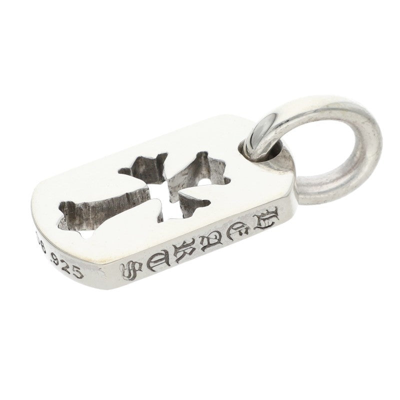 Chrome Hearts Tiny Cutout Cross Dog Tag Silver Charm