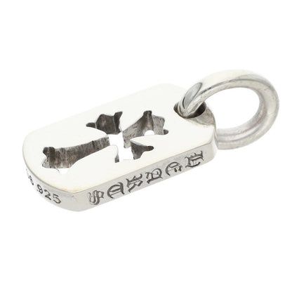 Chrome Hearts Tiny Cutout Cross Dog Tag Silver Charm