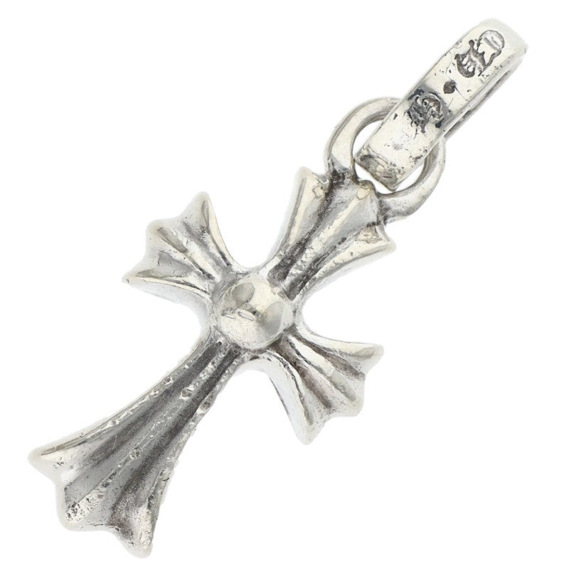 Chrome Hearts Baby Fat Cross PAVE Sapphire Silver Pendant
