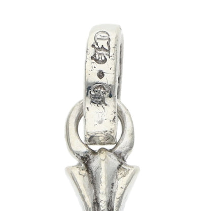 Chrome Hearts Baby Fat Cross PAVE Sapphire Silver Pendant
