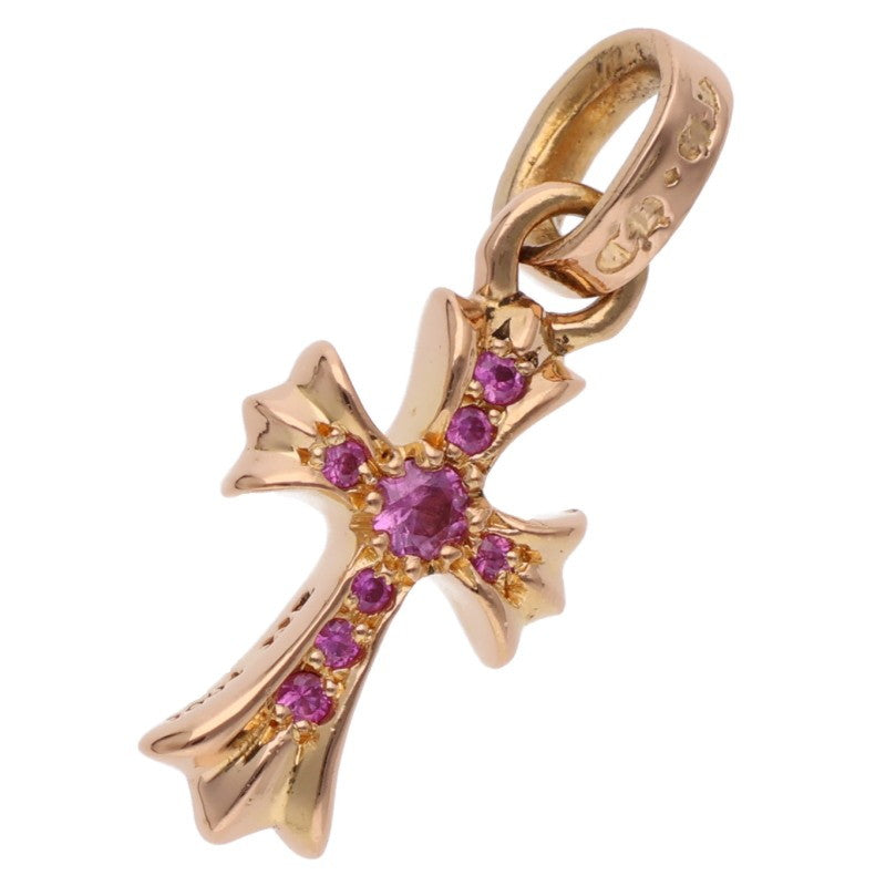 Chrome Hearts 22K Pave Pink Sapphire Baby Fat Charm YG