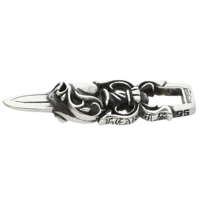 Chrome Hearts Dagger Heart Sterling Silver Necklace Pendant