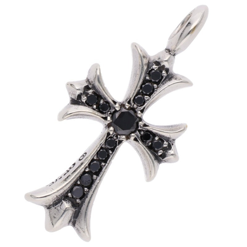 Chrome Hearts 925 Tiny Fat Cross Pave Black Diamond Charm