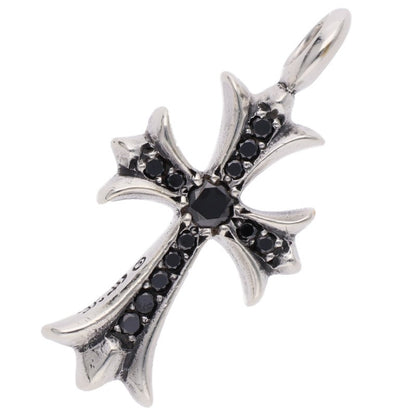Chrome Hearts 925 Tiny Fat Cross Pave Black Diamond Charm